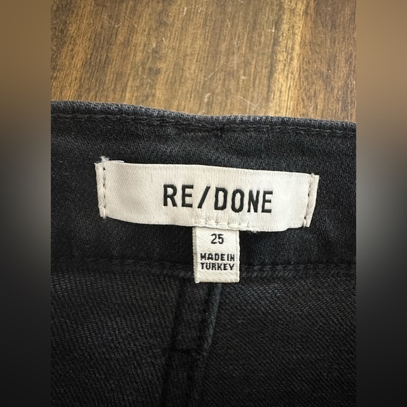 Re/Done Jeans Adult 25 Black Skinny High Rise Ankle Crop Womens - Picture 3 of 6